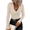 ZESICA Fall Long Sleeve Henley Shirts for Women Dressy Casual 2026(Apricot)
