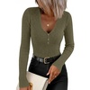 ZESICA Fall Long Sleeve Henley Shirts for Women Dressy Casual 2026(Army Green)