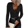 ZESICA Fall Long Sleeve Henley Shirts for Women Dressy Casual 2026(Black)