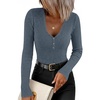 ZESICA Fall Long Sleeve Henley Shirts for Women Dressy Casual 2026(Dusty Blue)