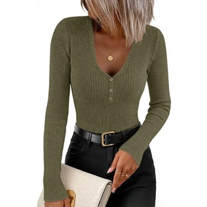ZESICA Fall Long Sleeve Henley Shirts for Women Dressy Casual 2026(Army Green)
