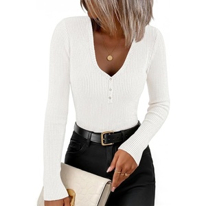 ZESICA Fall Long Sleeve Henley Shirts for Women Dressy Casual 2026(White)