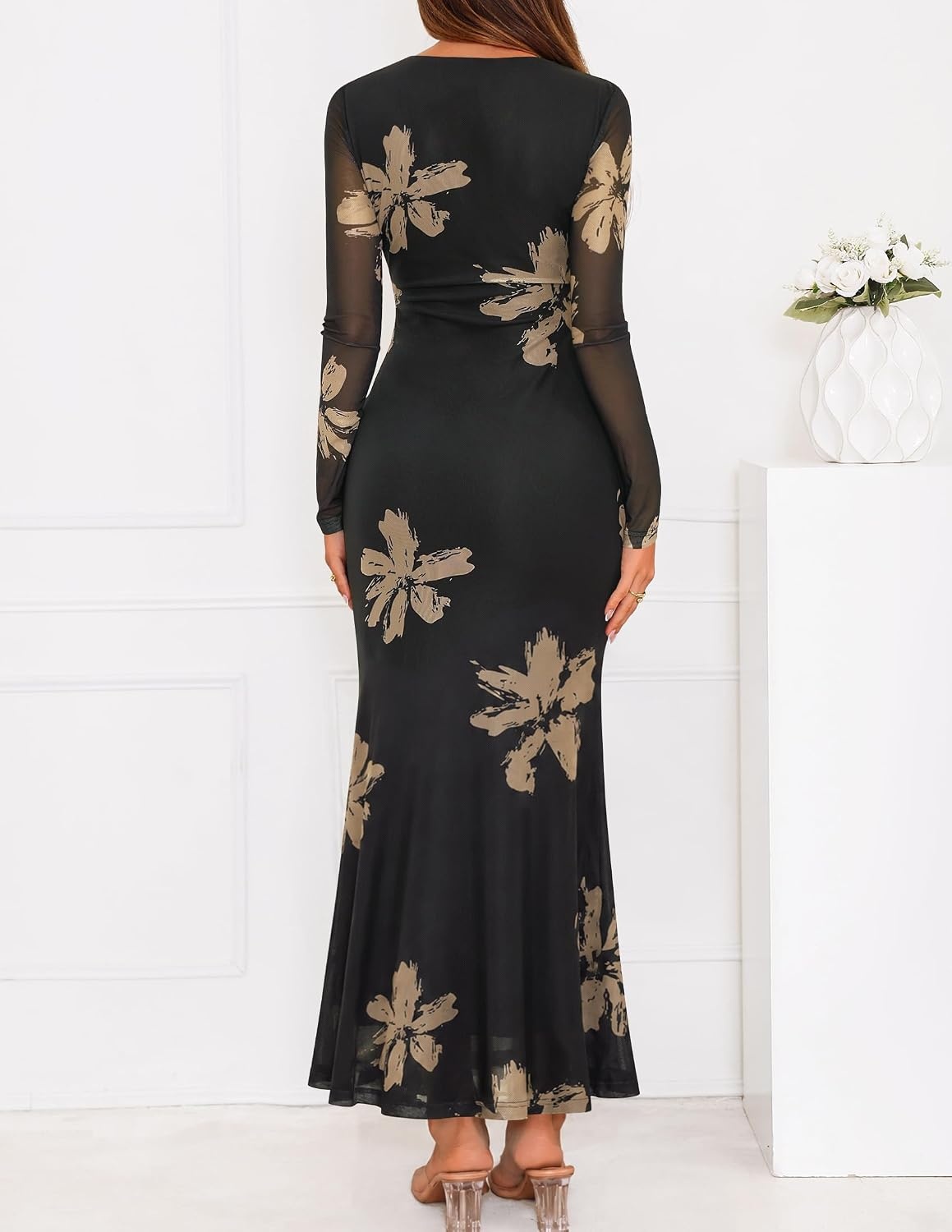 image:imageZESICA Womens Fall Wedding Guest Formal Long Sleeve Maxi DressesBlack