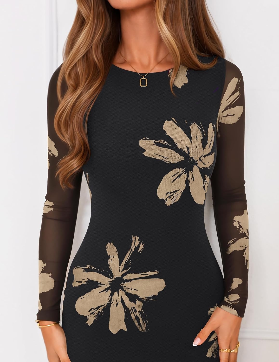image:imageZESICA Womens Fall Wedding Guest Formal Long Sleeve Maxi DressesBlack