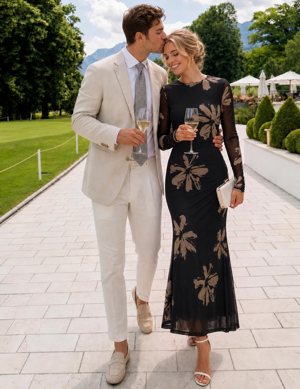 image:imageZESICA Womens Fall Wedding Guest Formal Long Sleeve Maxi DressesBlack