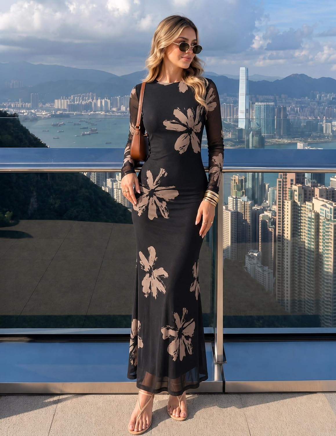 image:imageZESICA Womens Fall Wedding Guest Formal Long Sleeve Maxi DressesBlacksand