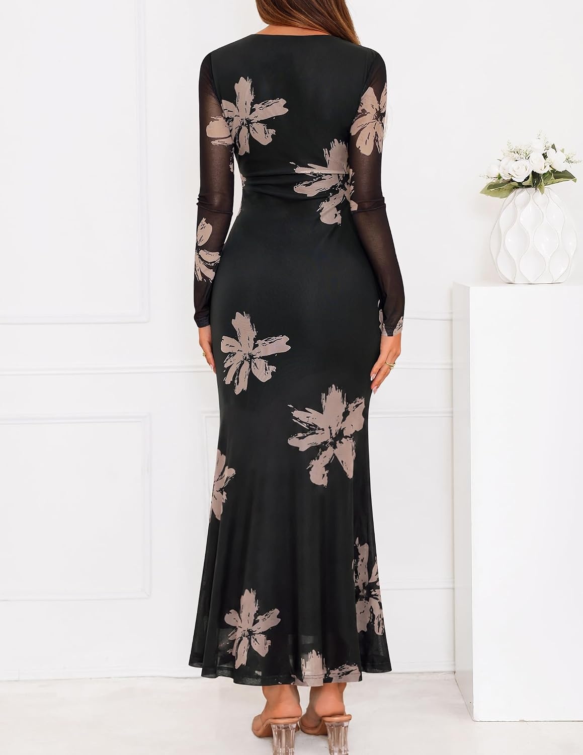 image:imageZESICA Womens Fall Wedding Guest Formal Long Sleeve Maxi DressesBlacksand