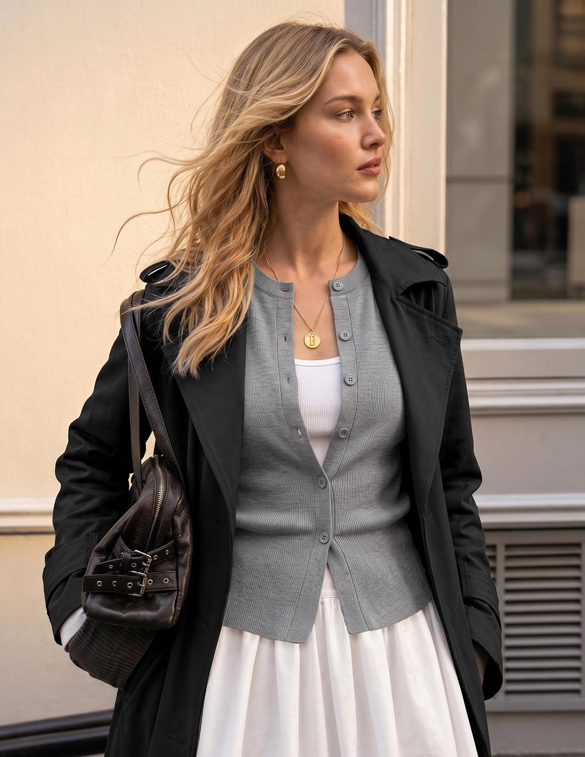 image:imageZESICA Womens Lightweight Fitted Cardigan Sweaters 2026 Fall OutfitsGrey