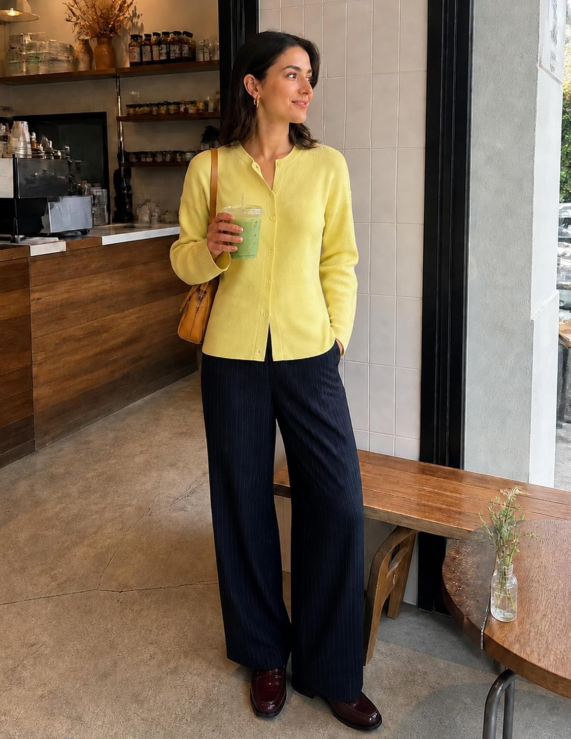 image:imageZESICA Womens Lightweight Fitted Cardigan Sweaters 2026 Fall OutfitsLightyellow