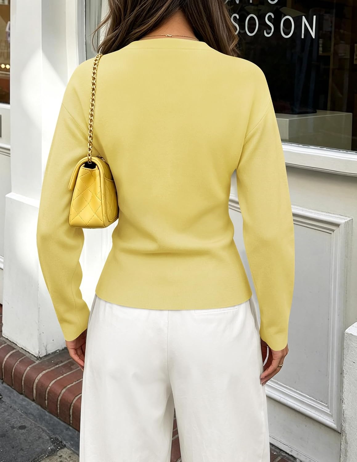 image:imageZESICA Womens Lightweight Fitted Cardigan Sweaters 2026 Fall OutfitsLightyellow