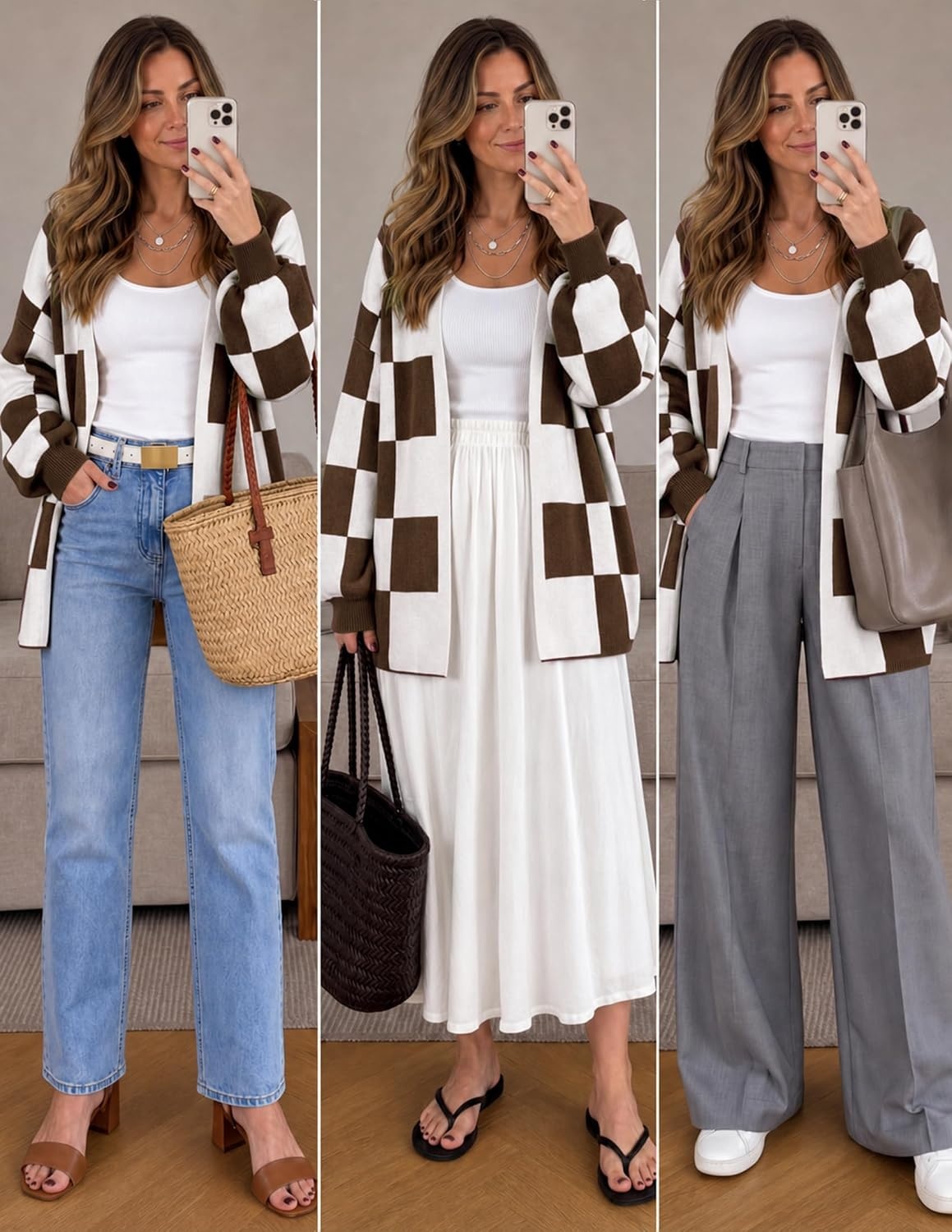 image:imageZESICA Womens Oversized Cardigan Sweaters 2026 Fall Trendy OutfitsBrown