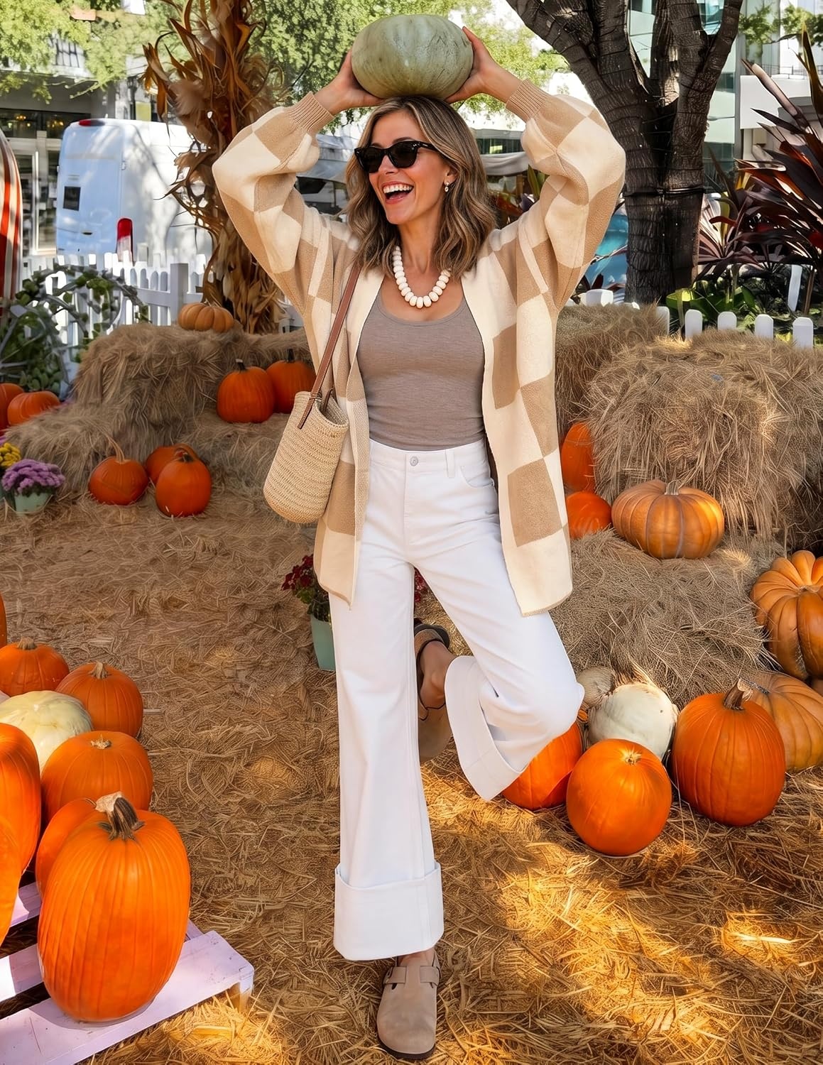 image:imageZESICA Womens Oversized Cardigan Sweaters 2026 Fall Trendy OutfitsKhaki