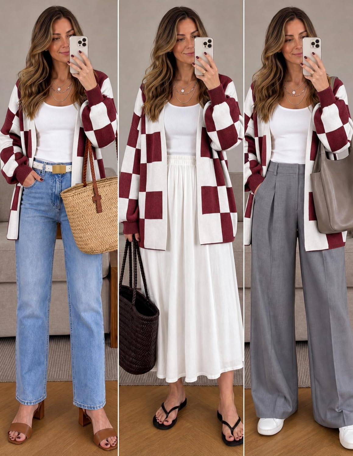 image:imageZESICA Womens Oversized Cardigan Sweaters 2026 Fall Trendy OutfitsPlum