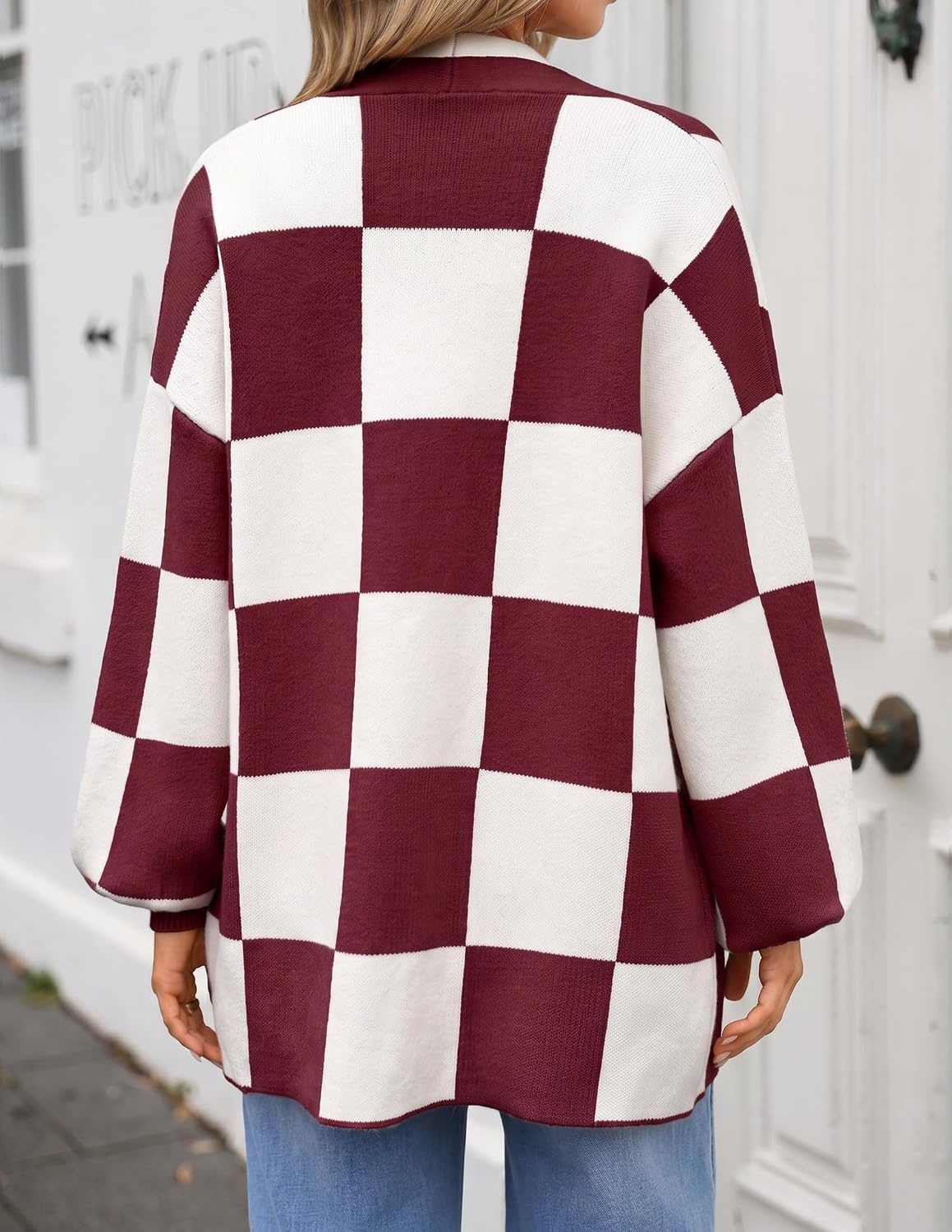 image:imageZESICA Womens Oversized Cardigan Sweaters 2026 Fall Trendy OutfitsPlum