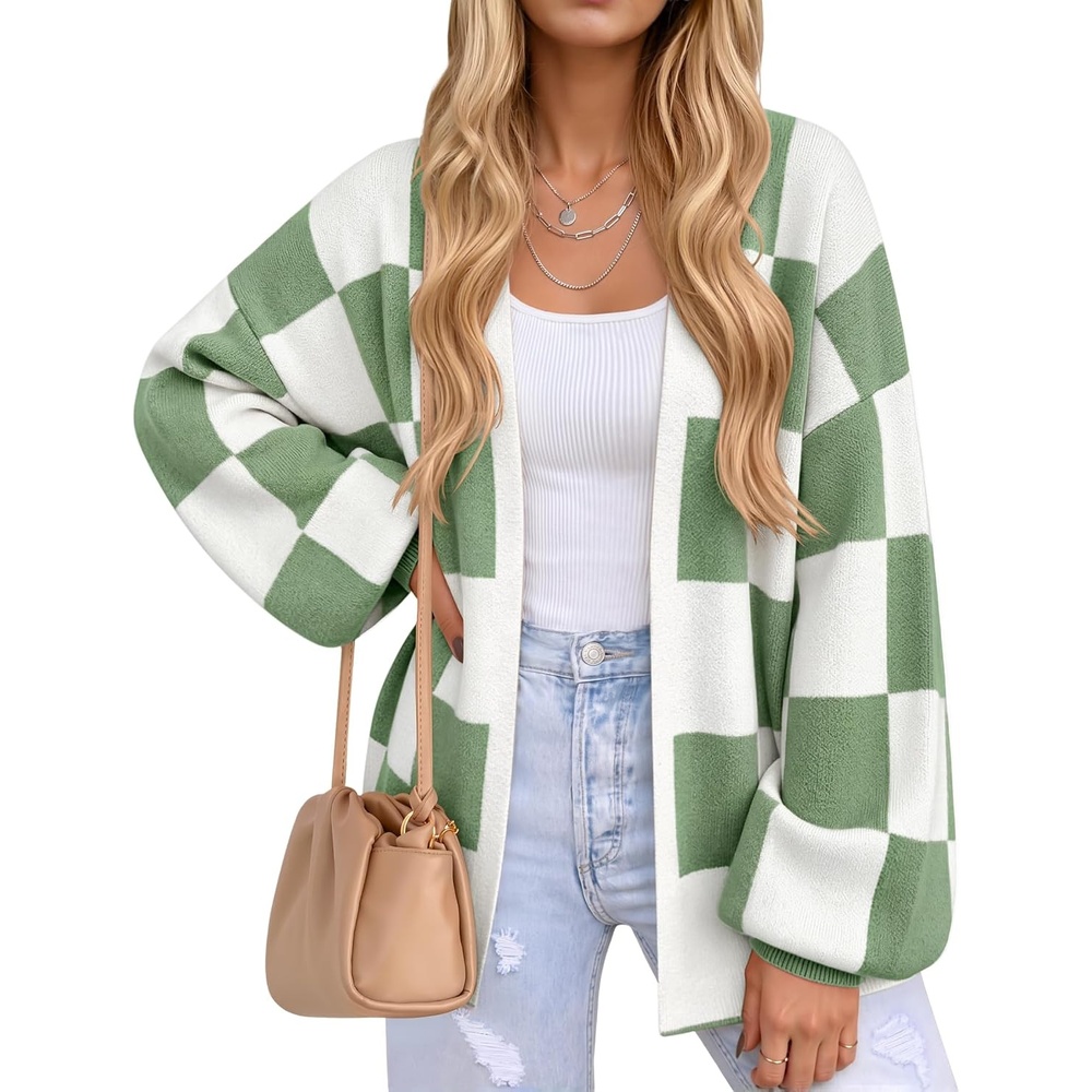image:imageZESICA Womens Oversized Cardigan Sweaters 2026 Fall Trendy OutfitsBean Green