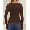 ZESICA Women Fall Long Sleeve Slim Knit Lightweight Cardigan Tops(Brown)