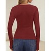 ZESICA Women Fall Long Sleeve Slim Knit Lightweight Cardigan Tops(Burgundy)