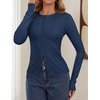ZESICA Women Fall Long Sleeve Slim Knit Lightweight Cardigan Tops(Navy Blue)