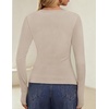 ZESICA Women Fall Long Sleeve Slim Knit Lightweight Cardigan Tops(Oats)