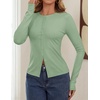 ZESICA Women Fall Long Sleeve Slim Knit Lightweight Cardigan Tops(Pea Green)