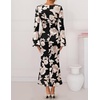 ZESICA Women Fall Long Sleeve Wedding Guest Cocktail Midi Dress(Black)