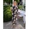 ZESICA Women Fall Long Sleeve Wedding Guest Cocktail Midi Dress(Black)