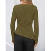 ZESICA Womens Fall Long Sleeve Business Casual Tops Work Blouse(Armygreen)