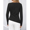 ZESICA Womens Fall Long Sleeve Business Casual Tops Work Blouse(Black)