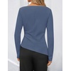 ZESICA Womens Fall Long Sleeve Business Casual Tops Work Blouse(Grayblue)