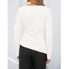 ZESICA Womens Fall Long Sleeve Business Casual Tops Work Blouse(White)