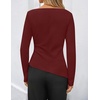 ZESICA Womens Fall Long Sleeve Business Casual Tops Work Blouse(Wine)