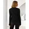 ZESICA Womens Fall Long Sleeve Button Fitted Cardigan Sweaters(Black)