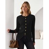 ZESICA Womens Fall Long Sleeve Button Fitted Cardigan Sweaters(Black)