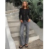 ZESICA Womens Fall Long Sleeve Button Fitted Cardigan Sweaters(Black)