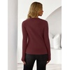 ZESICA Womens Fall Long Sleeve Button Fitted Cardigan Sweaters(Burgundy)
