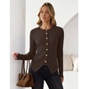 ZESICA Womens Fall Long Sleeve Button Fitted Cardigan Sweaters(Coffee)