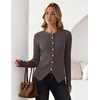 ZESICA Womens Fall Long Sleeve Button Fitted Cardigan Sweaters(Grey Taupe)