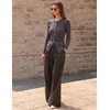 ZESICA Womens Fall Long Sleeve Button Fitted Cardigan Sweaters(Grey Taupe)