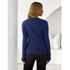 ZESICA Womens Fall Long Sleeve Button Fitted Cardigan Sweaters(Navy)