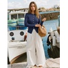 ZESICA Womens Fall Long Sleeve Button Fitted Cardigan Sweaters(Navy)