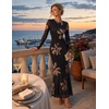 ZESICA Womens Fall Wedding Guest Formal Long Sleeve Maxi Dresses(Blacksand)