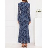 ZESICA Womens Fall Wedding Guest Formal Long Sleeve Maxi Dresses(Dustyblue)