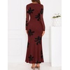 ZESICA Womens Fall Wedding Guest Formal Long Sleeve Maxi Dresses(Vintagered)