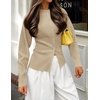 ZESICA Women’s Lightweight Fitted Cardigan Sweaters 2026 Fall Outfits(Apricot)