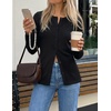 ZESICA Women’s Lightweight Fitted Cardigan Sweaters 2026 Fall Outfits(Black)