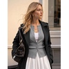 ZESICA Women’s Lightweight Fitted Cardigan Sweaters 2026 Fall Outfits(Grey)