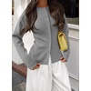 ZESICA Women’s Lightweight Fitted Cardigan Sweaters 2026 Fall Outfits(Grey)