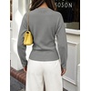 ZESICA Women’s Lightweight Fitted Cardigan Sweaters 2026 Fall Outfits(Grey)