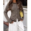 ZESICA Women’s Lightweight Fitted Cardigan Sweaters 2026 Fall Outfits(Khaki Coffee)