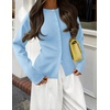 ZESICA Women’s Lightweight Fitted Cardigan Sweaters 2026 Fall Outfits(Lightblue)